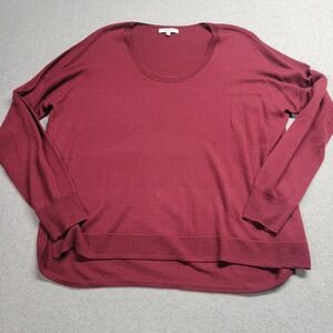 Madewell Northlight Merino Wool Sweater Hi Low‎ Pullover Maroon Women's Large
